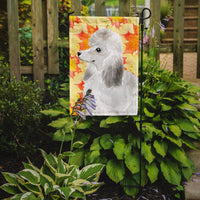 White Standard Poodle Fall Flag Garden Size BB9526GF