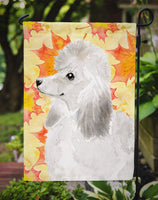 White Standard Poodle Fall Flag Garden Size BB9526GF