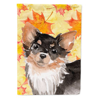 Long Haired Chihuahua Fall Flag Canvas House Size BB9529CHF