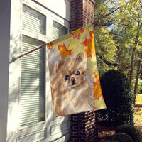 Pomeranian Fall Flag Canvas House Size BB9530CHF