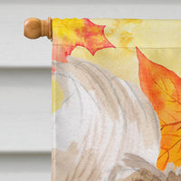 Pomeranian Fall Flag Canvas House Size BB9530CHF