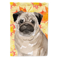 Fawn Pug Fall Flag Canvas House Size BB9531CHF