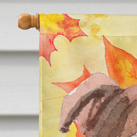 Red Staffie Bull Terrier Fall Flag Canvas House Size BB9532CHF