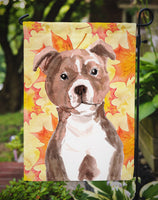 Red Staffie Bull Terrier Fall Flag Garden Size BB9532GF