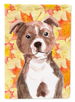 Red Staffie Bull Terrier Fall Flag Garden Size BB9532GF