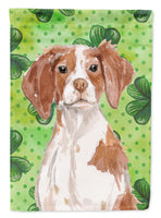 Brittany Spaniel St. Patrick's Flag Canvas House Size BB9539CHF