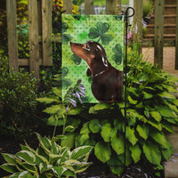 Black and Tan Dachshund St. Patrick's Flag Garden Size BB9545GF