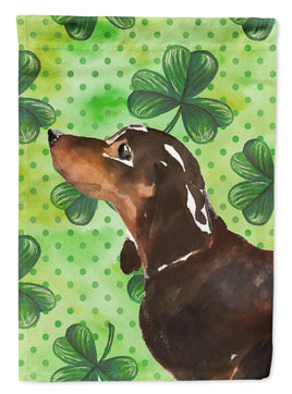 Black and Tan Dachshund St. Patrick's Flag Garden Size BB9545GF