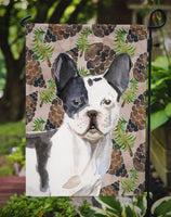 Black White French Bulldog Pine Cones Flag Garden Size BB9582GF