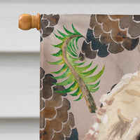 Champagne Cockapoo Pine Cones Flag Canvas House Size BB9585CHF