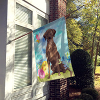 Chocolate Labrador Easter Flag Canvas House Size BB9610CHF