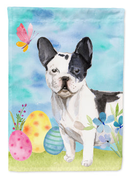 Black White French Bulldog Easter Flag Canvas House Size BB9617CHF