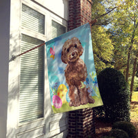 Brown Cockapoo Easter Flag Canvas House Size BB9619CHF