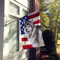 Alaskan Malamute Patriotic Flag Canvas House Size BB9638CHF