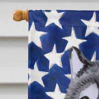 Alaskan Malamute Patriotic Flag Canvas House Size BB9638CHF