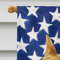 American Staffordshire Patriotic Flag Canvas House Size BB9644CHF