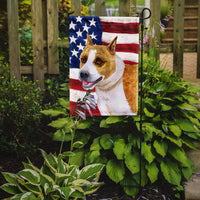 American Staffordshire Patriotic Flag Garden Size BB9644GF