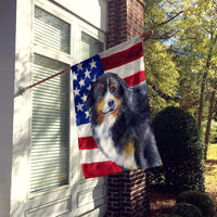 Bernese Mountain Dog Patriotic Flag Canvas House Size BB9645CHF