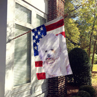 Bichon Frise Patriotic Flag Canvas House Size BB9648CHF