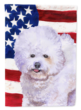 Bichon Frise Patriotic Flag Canvas House Size BB9648CHF