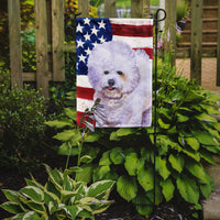 Bichon Frise Patriotic Flag Garden Size BB9648GF