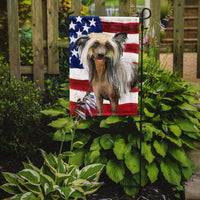 Chinese Crested Patriotic Flag Garden Size BB9659GF