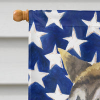 American Akita Patriotic Flag Canvas House Size BB9669CHF