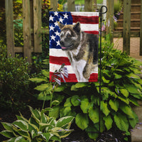 American Akita Patriotic Flag Garden Size BB9669GF