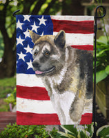 American Akita Patriotic Flag Garden Size BB9669GF