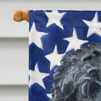 Black Russian Terrier Patriotic Flag Canvas House Size BB9677CHF