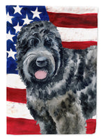 Black Russian Terrier Patriotic Flag Garden Size BB9677GF