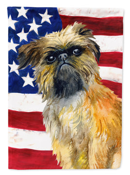 Brussels Griffon Patriotic Flag Garden Size BB9687GF