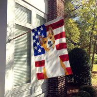 Basenji Patriotic Flag Canvas House Size BB9692CHF