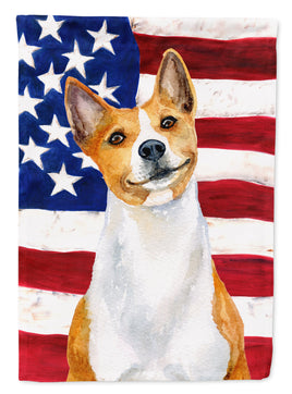 Basenji Patriotic Flag Canvas House Size BB9692CHF