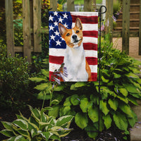 Basenji Patriotic Flag Garden Size BB9692GF