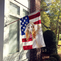 Afghan Hound Patriotic Flag Canvas House Size BB9702CHF