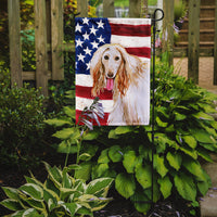 Afghan Hound Patriotic Flag Garden Size BB9702GF