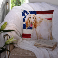 Afghan Hound Patriotic Fabric Decorative Pillow BB9702PW1414