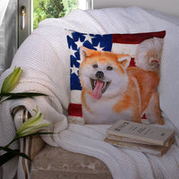 Akita Patriotic Fabric Decorative Pillow BB9703PW1414