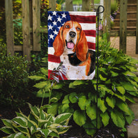 Basset Hound Patriotic Flag Garden Size BB9704GF