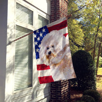 Bichon Frise #2 Patriotic Flag Canvas House Size BB9705CHF