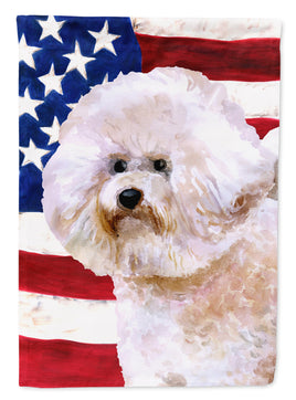 Bichon Frise #2 Patriotic Flag Canvas House Size BB9705CHF