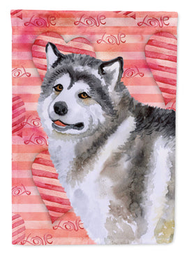 Alaskan Malamute Love Flag Canvas House Size BB9725CHF