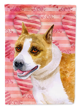 American Staffordshire Love Flag Canvas House Size BB9731CHF