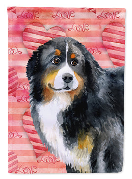 Bernese Mountain Dog Love Flag Canvas House Size BB9732CHF