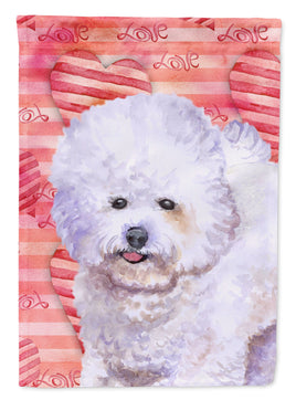 Bichon Frise Love Flag Canvas House Size BB9735CHF