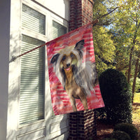 Chinese Crested Love Flag Canvas House Size BB9746CHF