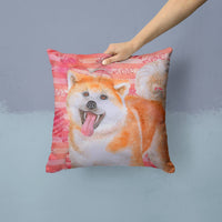 Akita Love Fabric Decorative Pillow BB9790PW1414