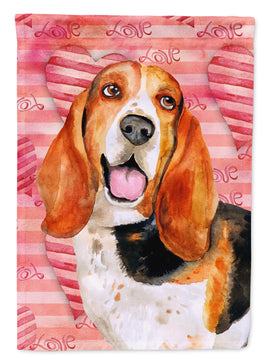 Basset Hound Love Flag Canvas House Size BB9791CHF