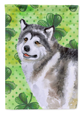 Alaskan Malamute St Patrick's Flag Garden Size BB9812GF